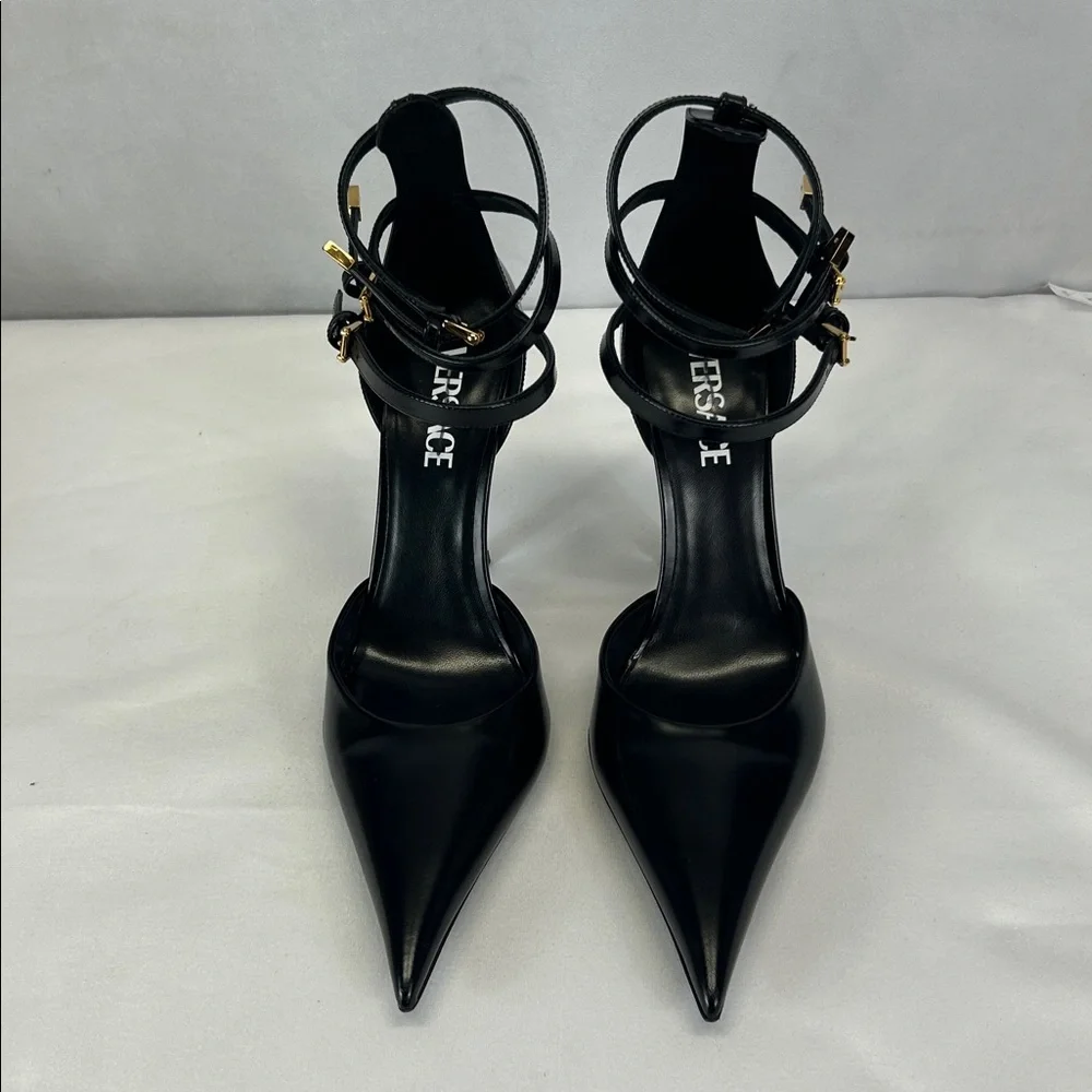 VERSACE
Leather Ankle Strap Pumps - Picture 2 of 9